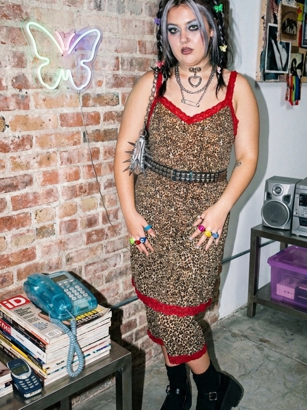 Y2K leopard capris + top Leopard with lace trim 3X